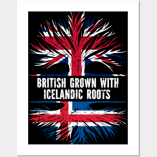 British Grown with Icelandic Roots UK Flag England Britain Union Jack Wall Art by silvercoin